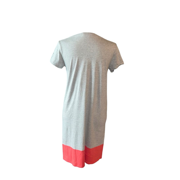 Boden T shirt Colorblock Jersey Shift Dress Size 6R Gray Coral Sundress - Picture 10 of 11